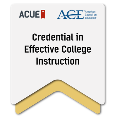 Credential in Effective College Instruction from ACUE